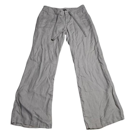 INC International Concepts 100% Linen Pants Women's 8 Wide Leg Light Gray - Picture 1 of 6